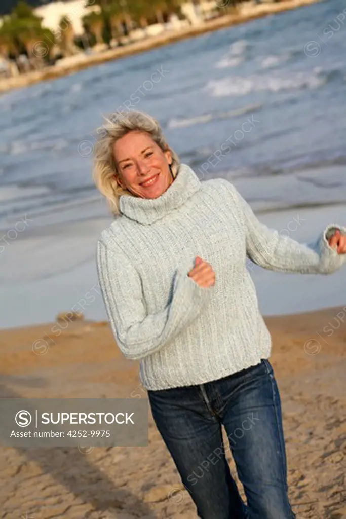 Senior woman beach