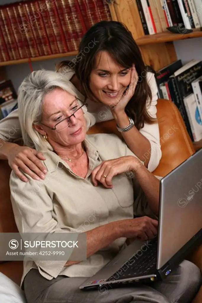 Senior woman computer