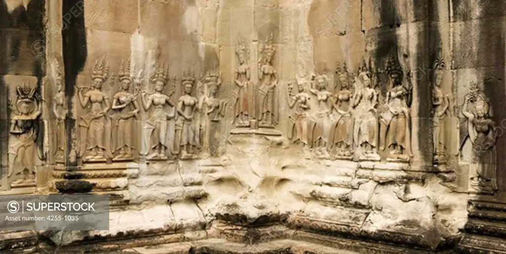 Cambodia, Angkor Wat Temple, Devata's bas relief