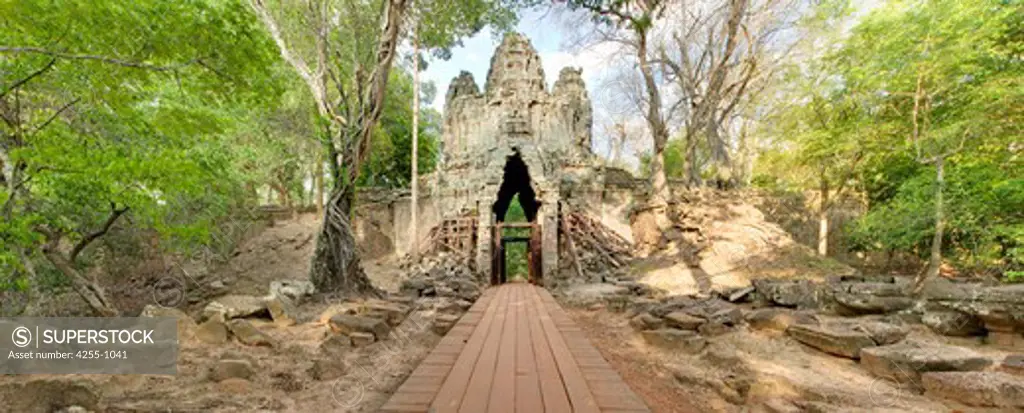 Cambodia, Angkor Wat, Angkor Thom, West gate