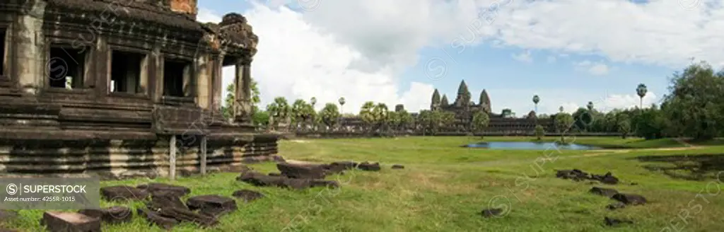 Cambodia, Panoramic image of Angkor Wat
