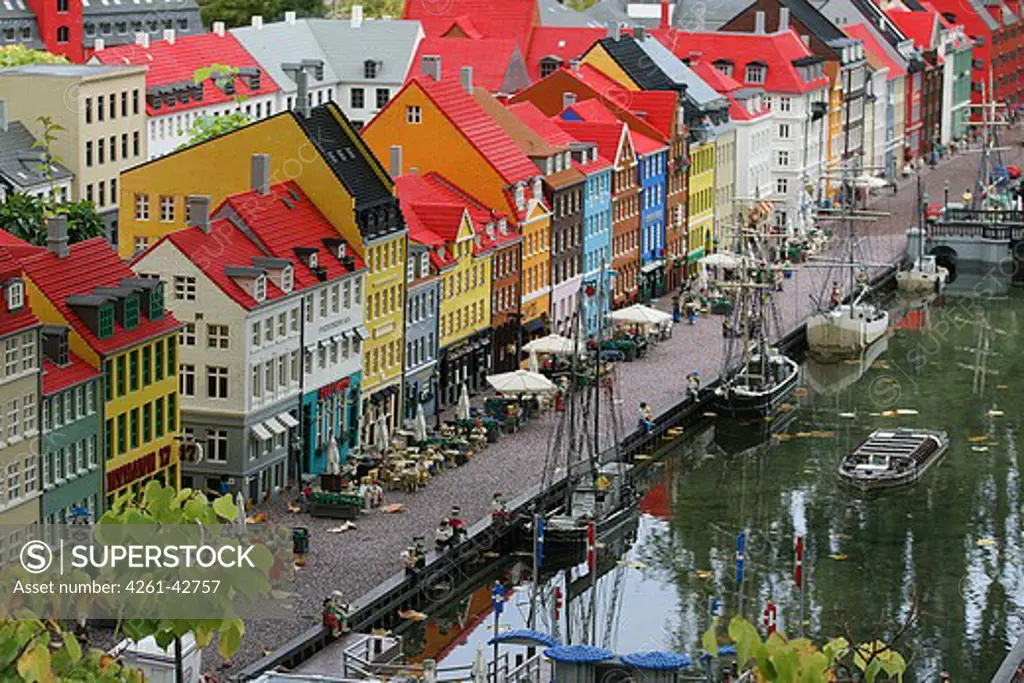 Reconstruction of the port of Nyhavn in Copenhagen, Legoland amusement park, Billund, Region of Southern Denmark, Jutland, Denmark, Europe