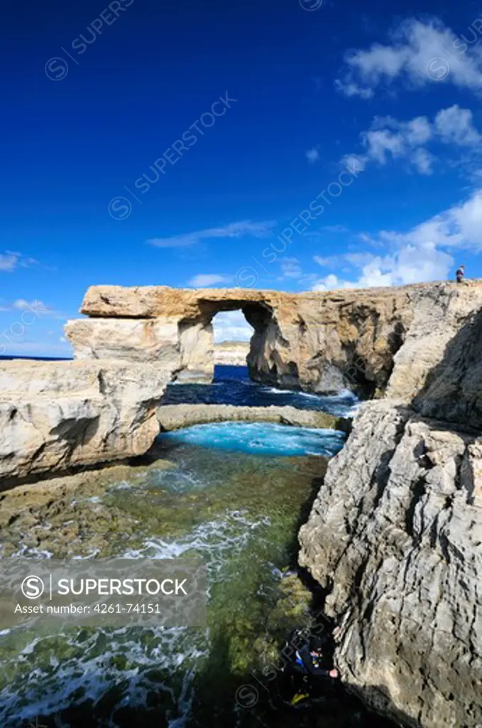 Azure Window, Dwejra Bay, Saint Lawrence, Gozo island, Malta, Europe