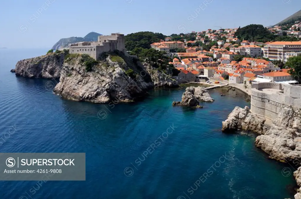 Lovrjenac fortress and walls of Dubrovnik, Grad old town, Dubrovnik, Dalmatia, Croatia, Europe