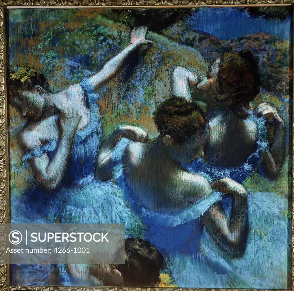 Ballet dancers by Edgar Degas, pastel on bristol board, c. 1898, 1834-1917, Russia, Moscow, State A. Pushkin Museum of Fine Arts, 65x65
