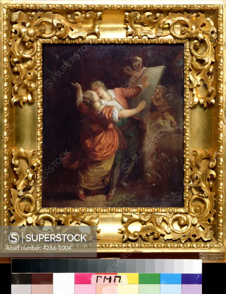 Oath Of Love by Jean Honore Fragonard, oil on wood, 1732-1806, Russia, Moscow, A. Pushkin Memorial Museum