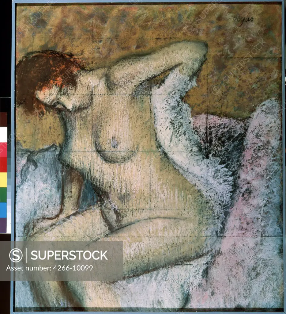 Portrait of naked woman by Edgar Degas, pastel on paper, 1889, 1834-1917, Russia, St. Petersburg, State Hermitage, 82, 5x72