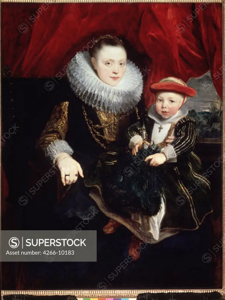Lady with Child by Sir Anthonis van Dyck, Oil on canvas, circa 1618, 1599-1641, Russia, St. Petersburg, State Hermitage, 131x102