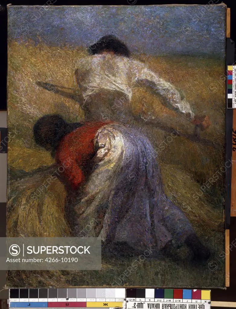 Harvesting by Adolphe-Thomas-Joseph Monticelli, Oil on canvas, 1824-1886, Lithuania, Kaunas, State M. Ciurlionis Art Museum, 121x92, 5