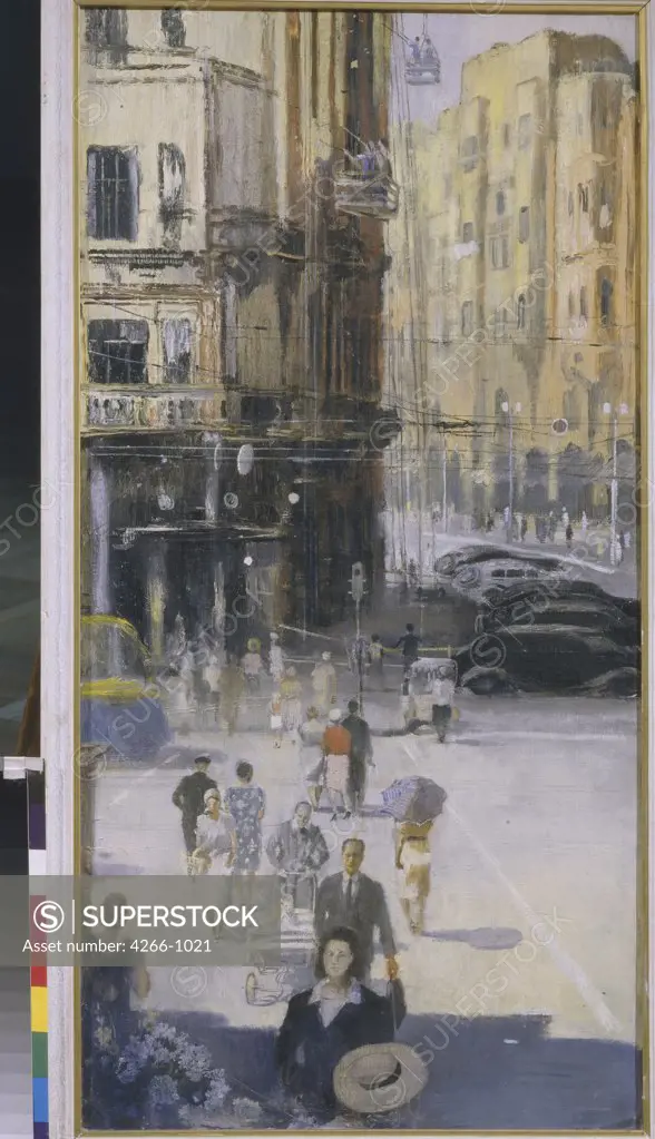 People on street, fine art painting, Russia, St. Petersburg, State Russian Museum