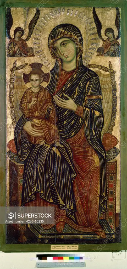 Virgin Mary and Jesus by Pisan master, Tempera on panel, circa 1280, State A. Pushkin Museum of Fine Arts, Moscow 173x84