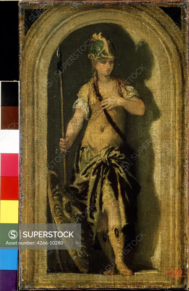 Athena by Paolo Veronese, Oil on canvas, circa 1560, 1528-1588, Russia, Moscow, State A. Pushkin Museum of Fine Arts, Moscow, 28x16