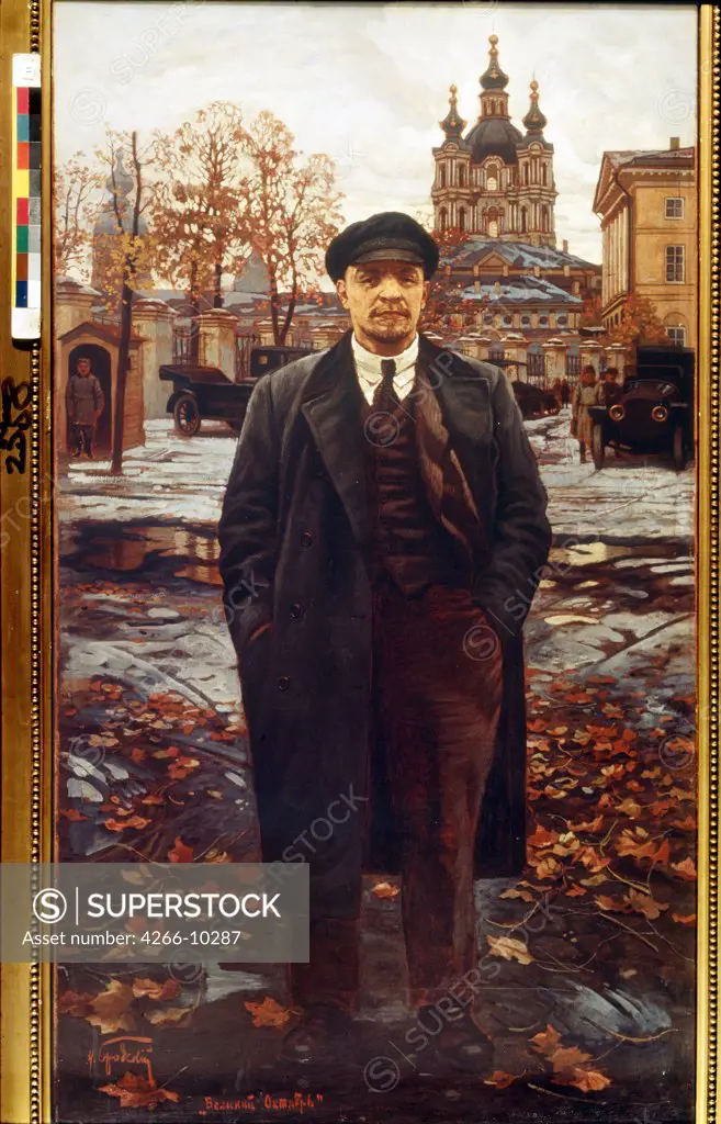 Portrait of Vladimir Lenin by Isaak Izrailevich Brodsky, oil on canvas, circa 1925, 1884-1939, Russia, St. Petersburg, I. Brodski Museum