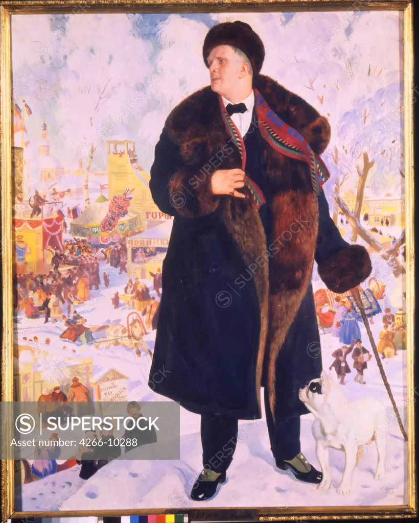 Portrait of Feodor Chaliapin by Boris Michaylovich Kustodiev, oil on canvas, 1921, 1878-1927, Russia, St. Petersburg, State Museum of Theatre and Music Art, 215x172