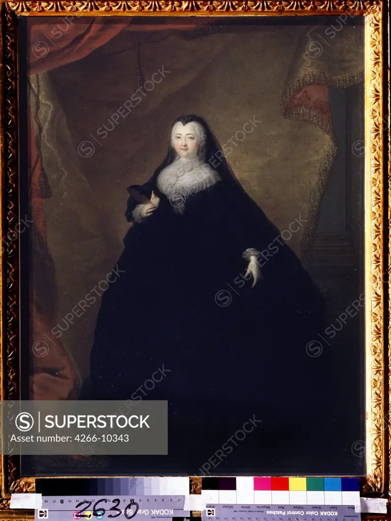 Portrait of Elisabeth I by Georg-Christoph Grooth, oil on canvas, 1748, 1716-1749, Russia, Moscow, State Tretyakov Gallery, 64, 5x47