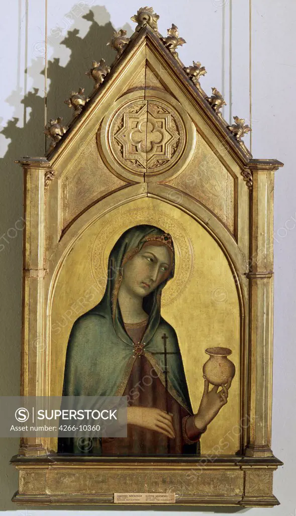 Mary Magdalene by Simone di Martini, tempera on panel, 1320s, 1280/85-1344, School of Siena, Russia, Moscow, State Pushkin Museum of Fine Arts, 65, 3x48, 6