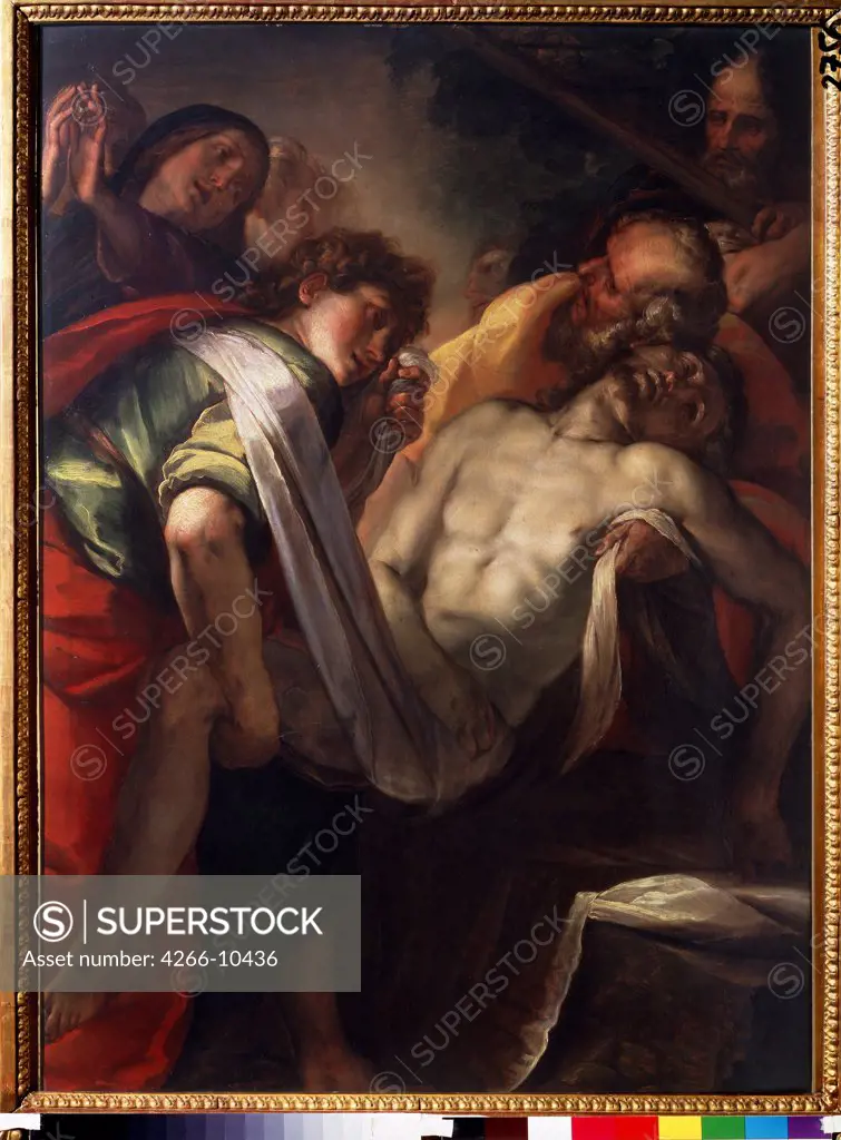 Entombment Of Christ by Giulio Cesare Procaccini, oil on wood, 1620s, 1574-1625, Russia, Moscow, State A. Pushkin Museum of Fine Arts, 100x74