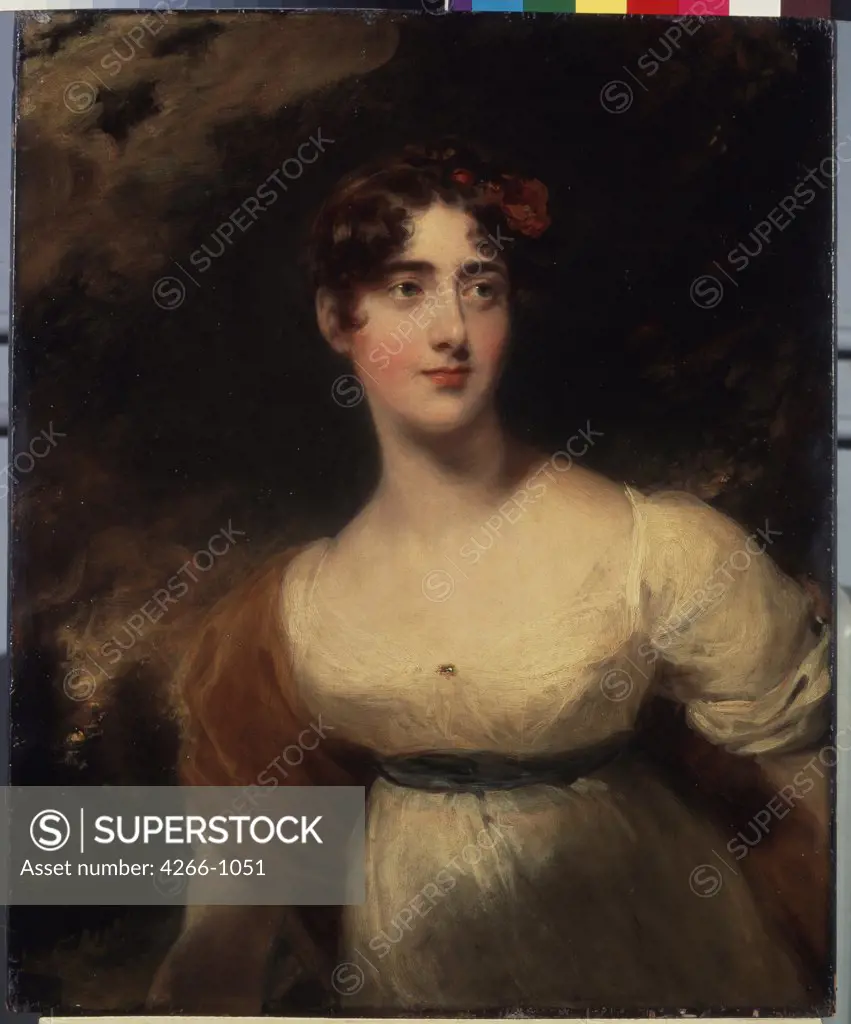 Portrait of woman by Sir Thomas Lawrence, oil on canvas, 1814, 1769-1830, Russia, St. Petersburg, State Hermitage Museum, 76x63