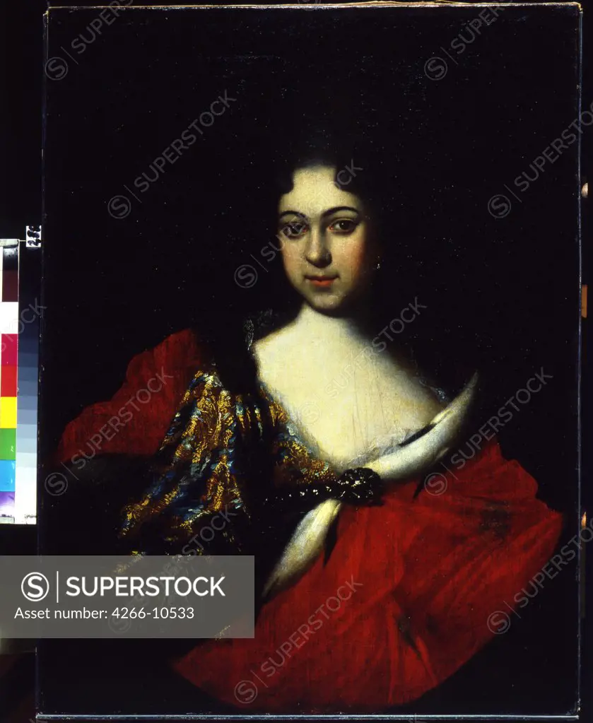 Portrait of tzarevna Praskovya Ivanovna by Ivan Nikitich Nikitin, oil on canvas, 1714, 1680s-after 1742, Russia, St. Petersburg, State Russian Museum, 88x67, 5