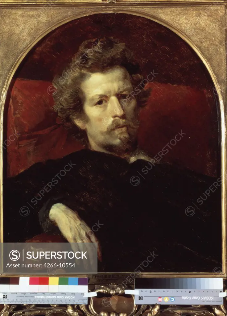 Self- portrait by Karl Pavlovich Briullov, oil on canvas , 1848, 1799-1852, Russia, St. Petersburg, State Russian Museum, 64, 1x54