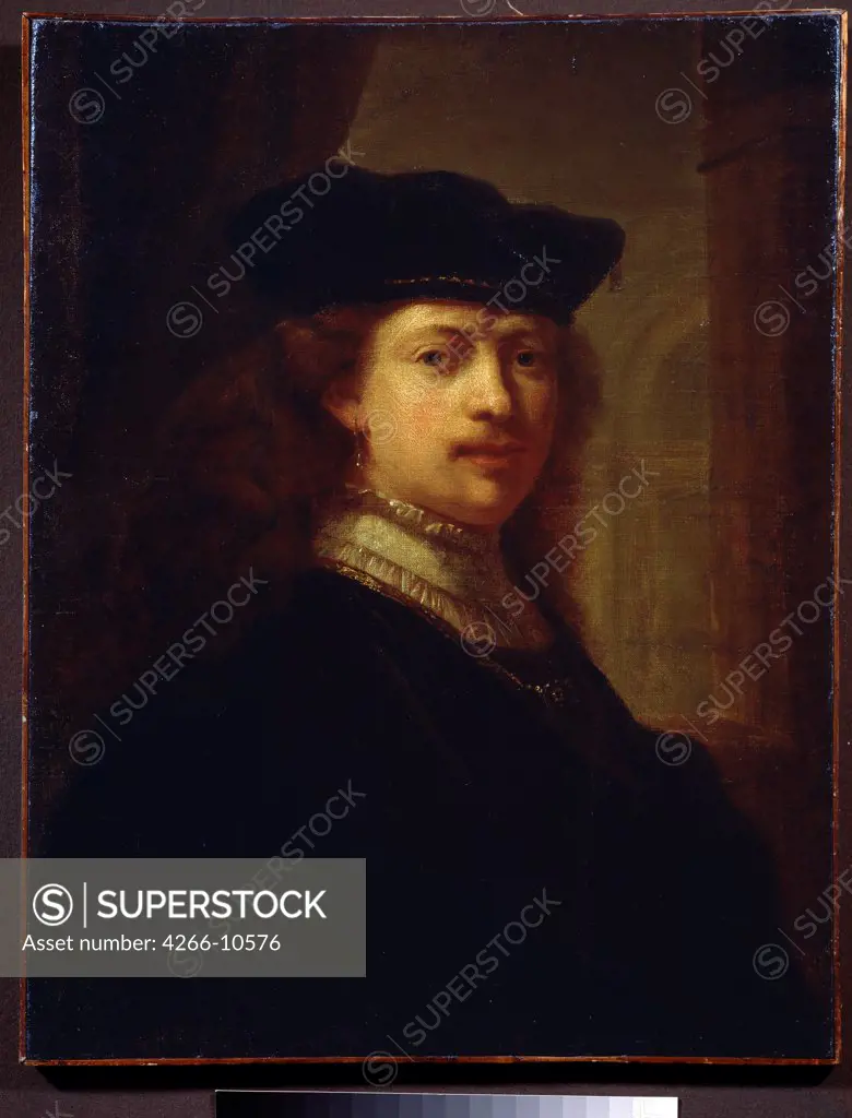 Self-portrait by Rembrandt van Rhijn, oil on canvas, 1606-1669, Russia, Moscow, State Pushkin Museum of Fine Arts, 78, 5x61
