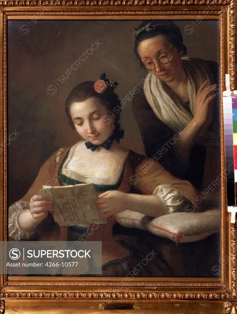 Woman reading letter by Pietro Antonio Rotari, oil on canvas, 1707-1762, School of Verona, Russia, Moscow, State Tretyakov Gallery, 88x75