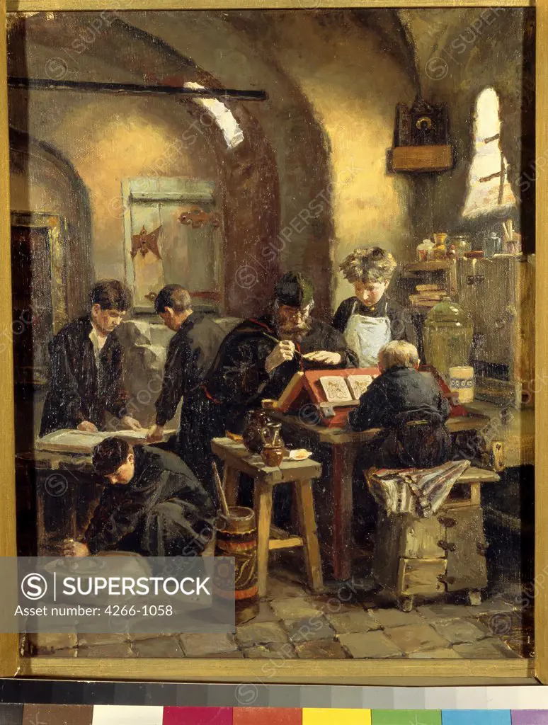 School by Elena Dmitryevna Polenova, oil on canvas, 1850-1898, Russia, Moscow, State Tretyakov Gallery, 38, 5x32