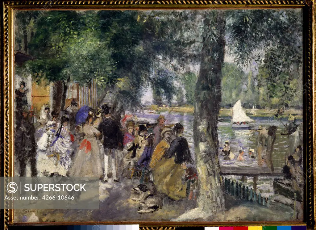 People on riverbank by Pierre Auguste Renoir, oil on canvas , 1869, 1841-1919, Russia, Moscow, State A. Pushkin Museum of Fine Arts, 59x80