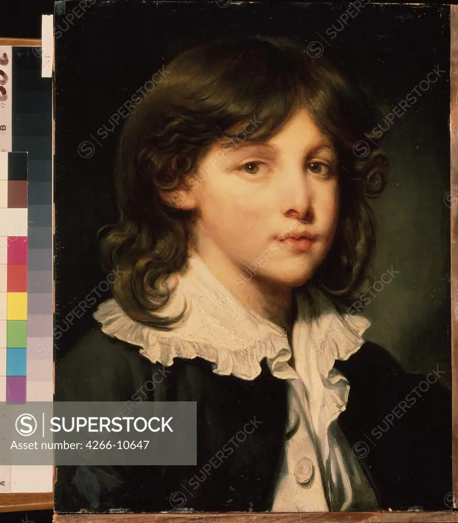 Portrait of teenage boy by French master, oil on canvas, 18th century, Russia, Moscow, State A. Pushkin Museum of Fine Arts, 42x53