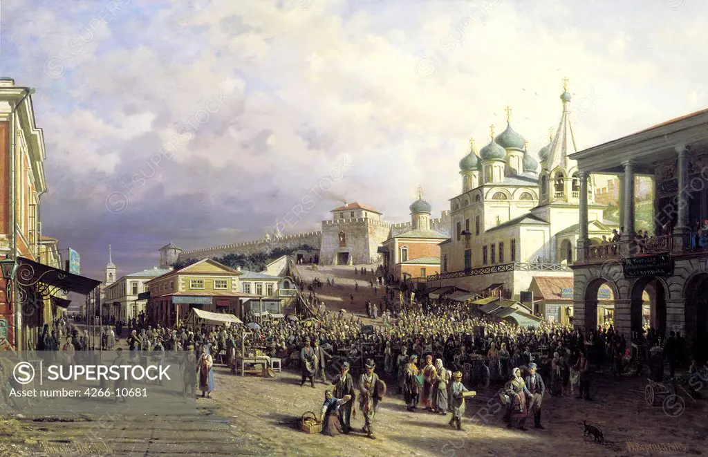 People on street by Pyotr Petrovich Vereshchagin, oil on canvas, 1872, 1836-1886, Russia, Moscow, State Tretyakov Gallery, 90x140, 2