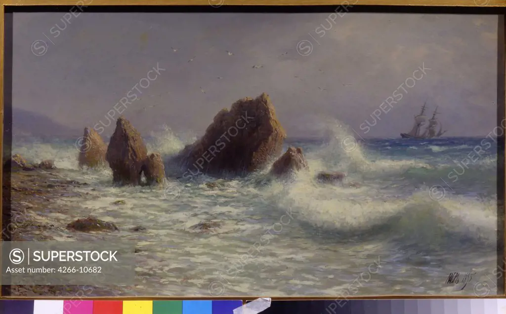 Gulf of Crimea by Lev Felixovich Lagorio, oil on canvas, 1895, 1827-1905, Russia, Moscow, State Tretyakov Gallery, 40x68, 5