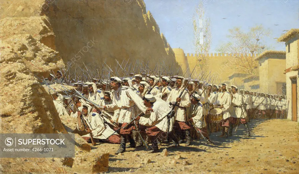 Russian army by Vasili Vasilyevich Vereshchagin, Oil on canvas, 1871, 1842-1904, Russia, Moscow, State Tretyakov Gallery, 95x160, 5