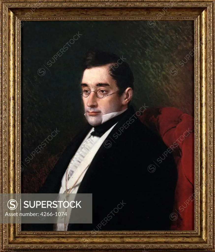 Portrait of Alexander Griboyedov by Ivan Nikolayevich Kramskoi, Oil on canvas, 1873, 1837-1887, Russia, Moscow, State Tretyakov Gallery, 66x57