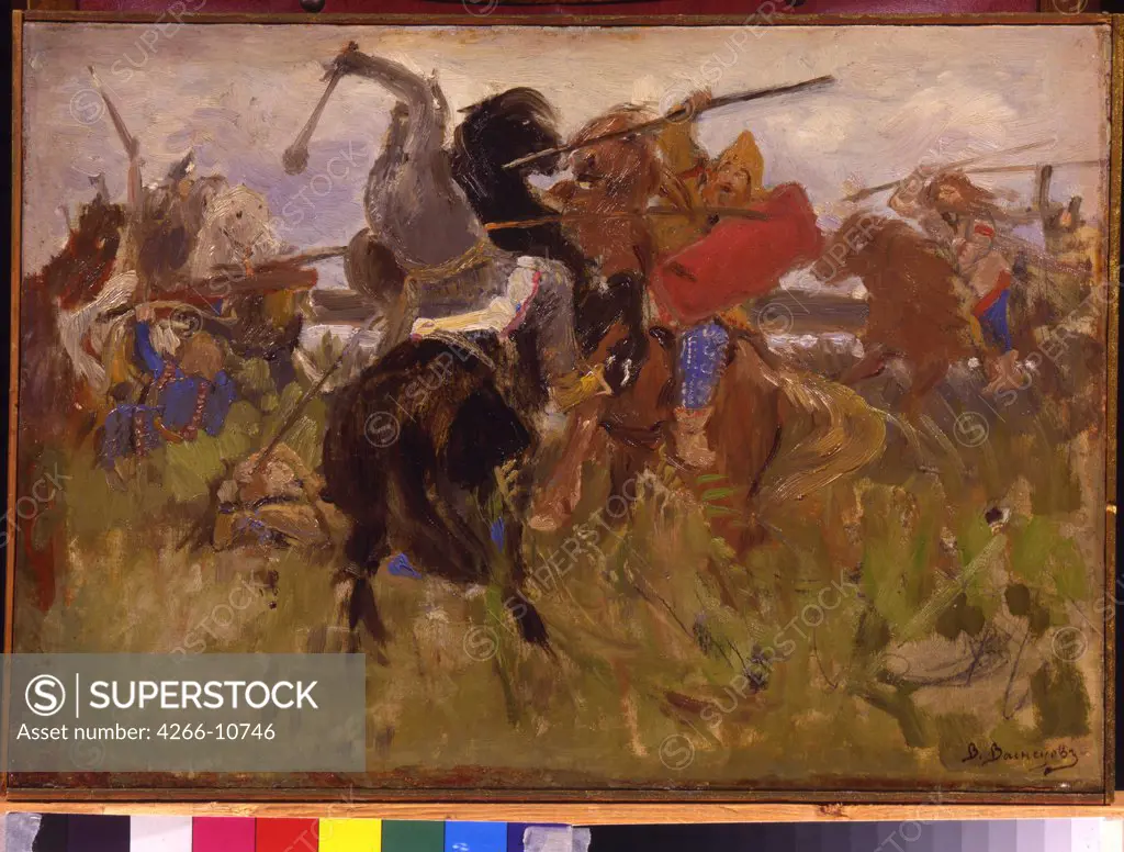 Battle by Viktor Mikhaylovich Vasnetsov, oil on canvas, 1879, 1848-1926, Russia, Moscow , State Tretyakov Gallery, 27, 2x39, 4