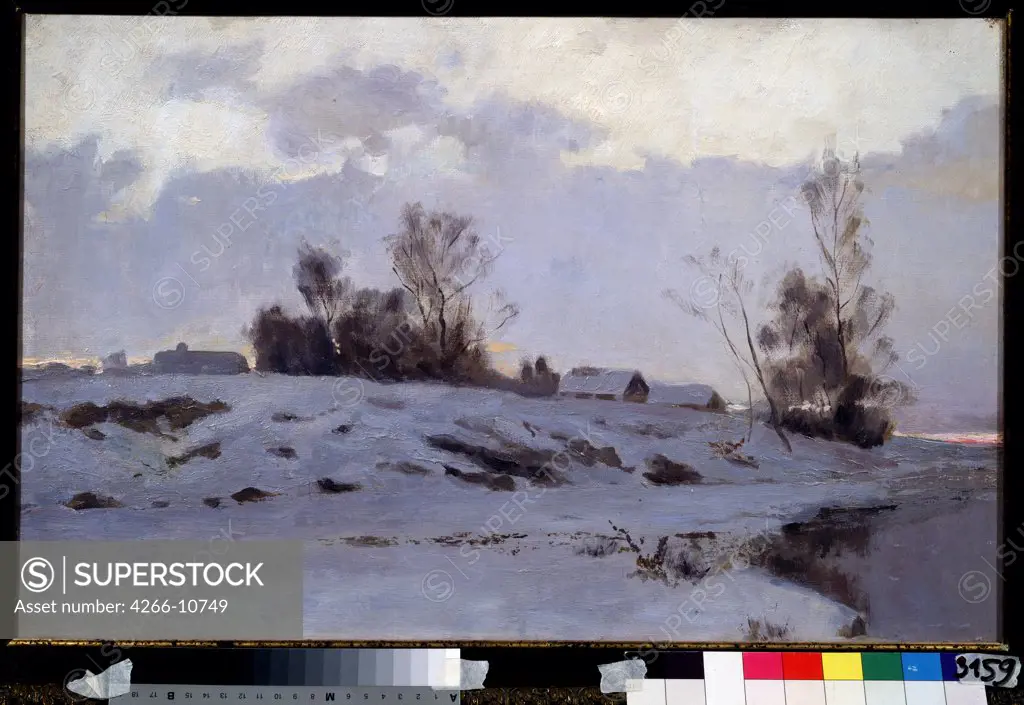 Winter scene by Ivan Ivanovich Yendogurov, oil on canvas, 1861-1898, Russia, Moscow , State Tretyakov Gallery, 38, 2x58