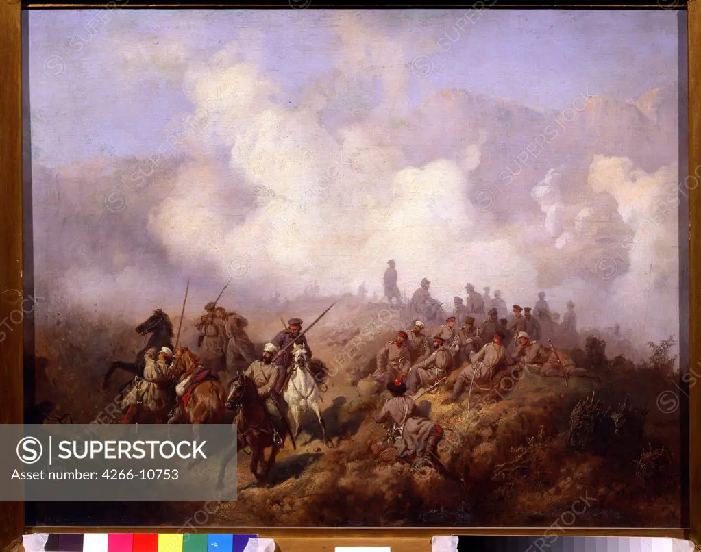 Battle by Alexei Danilovich Kivshenko, oil on canvas , 1870s-1880s, 1851-1895, Russia, Moscow , State Tretyakov Gallery, 48, 5x63, 3
