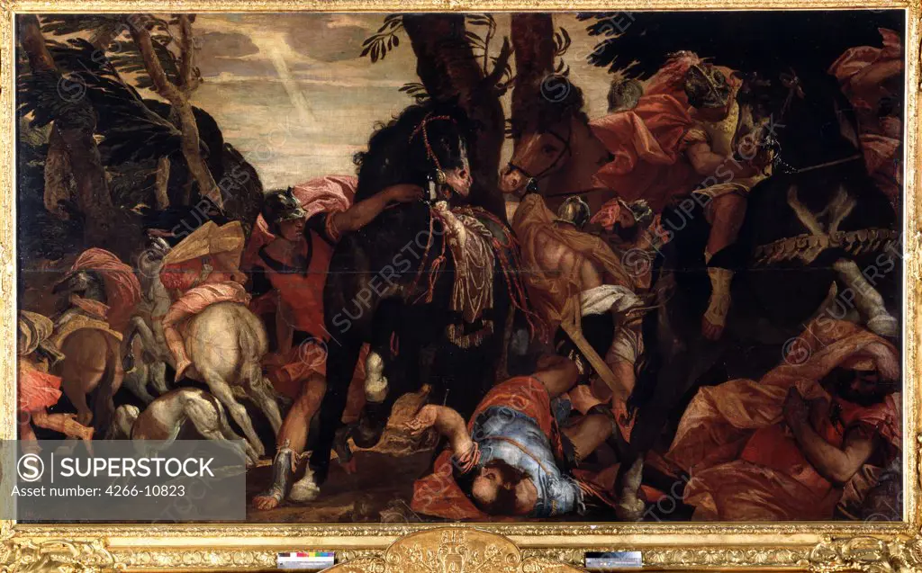 Conversion of Saint Paul by Paolo Veronese, oil on canvas, circa 1570, 1528-1588, Russia, St. Petersburg , State Hermitage, 191x329