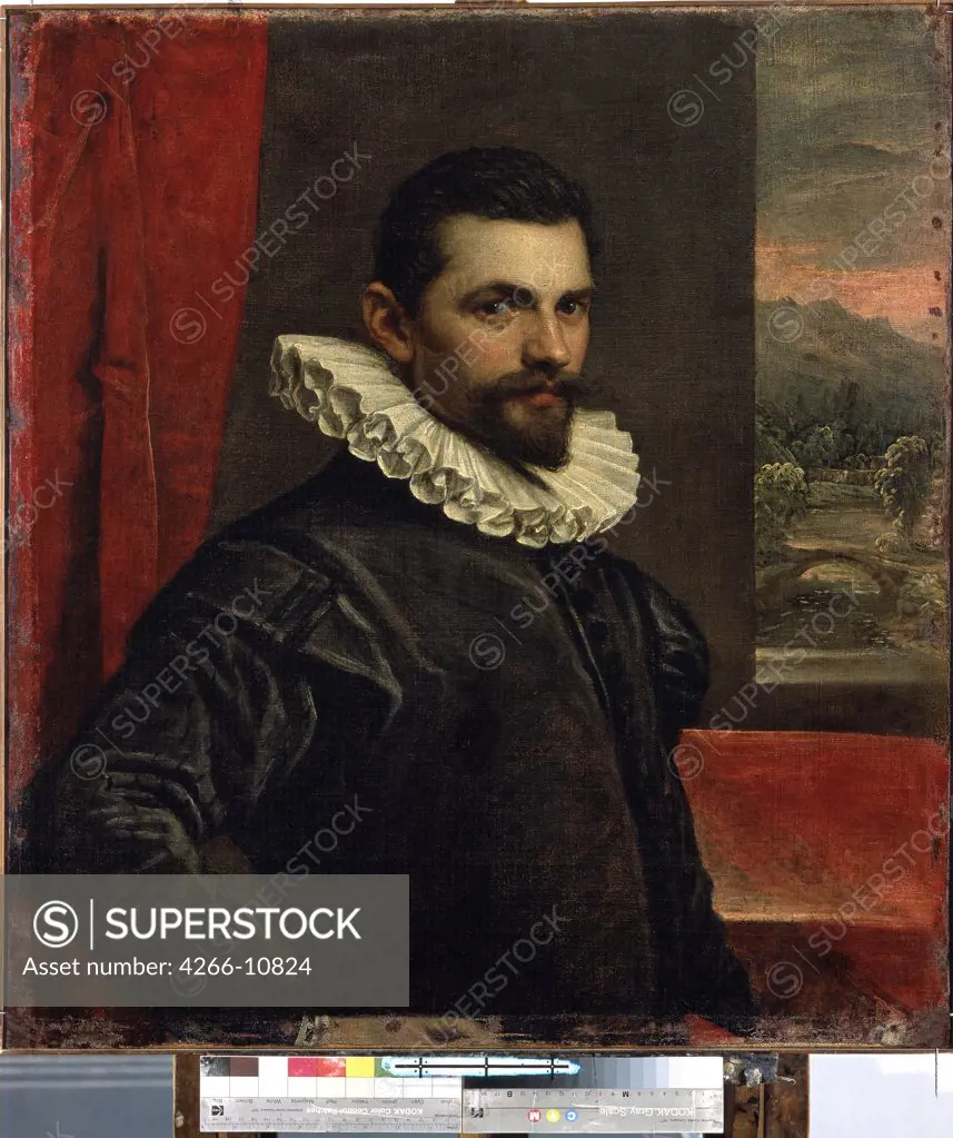 Portrait of Francesco Bassano by Domenico Tintoretto, oil on canvas, between 1586 and 1589, 1560-1635, Russia, St. Petersburg, State Hermitage, 79x71