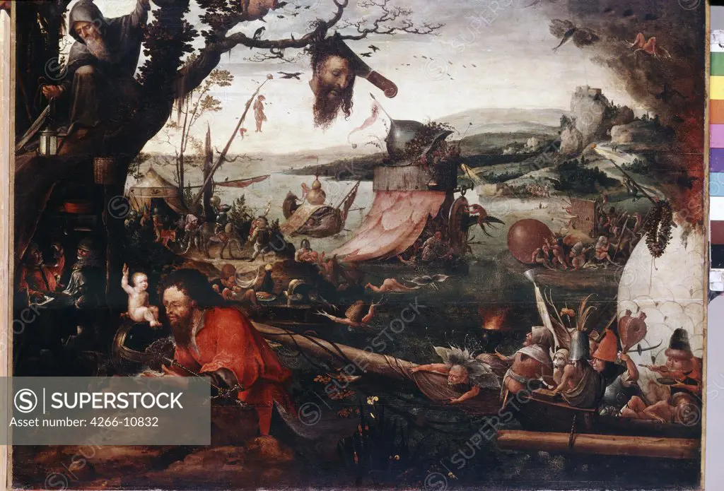 Landscape with the Legend of Saint Christopher by Jan Mandyn, oil on wood, 1502-1560, 16th century, Russia, St. Petersburg, State Hermitage, 71x98, 5
