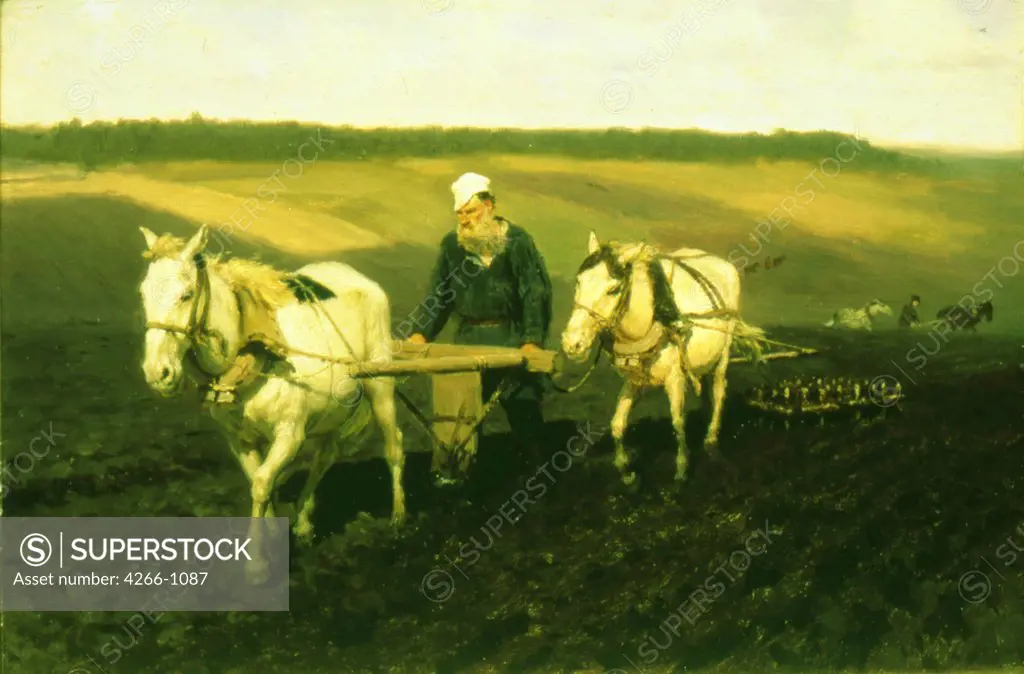 Harvesting by Ilya Yefimovich Repin, Oil on cardboard, 1887, 1844-1930, Russia, Moscow, State Tretyakov Gallery, 27, 8x40, 3