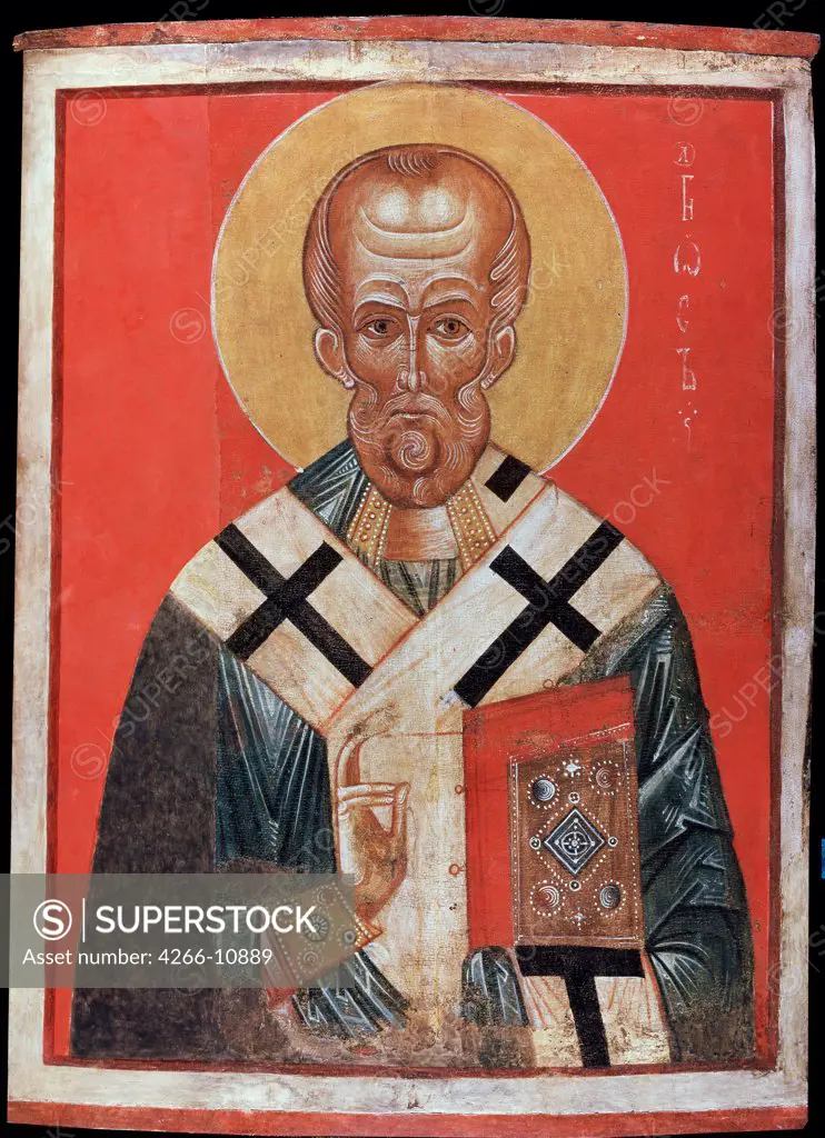 Saint Nicholas by anonymous painter, tempera on panel, End of 13th - early 14th century, Russia, St. Petersburg , State Hermitage, 107, 7x79, 5
