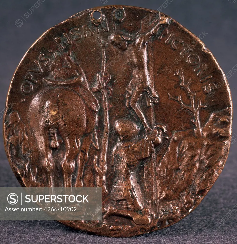 Coin with The Crucifixion by Matteo di Andrea de Pasti, bronze, 1446, 1420-1467/68, Russia, St. Petersburg , State Hermitage, D 8, 1