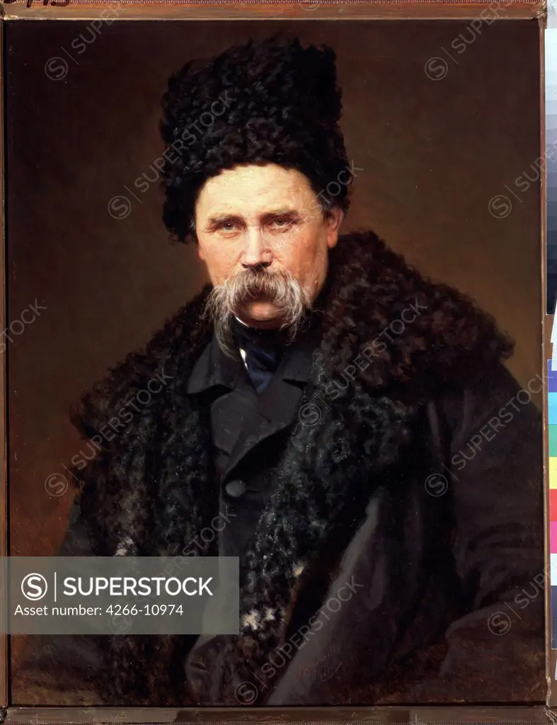 Portrait of Taras Shevchenko by Ivan Nikolayevich Kramskoi, oil on canvas, 1871, 1837-1887, Russia, Moscow, State Tretyakov Gallery, 84x65