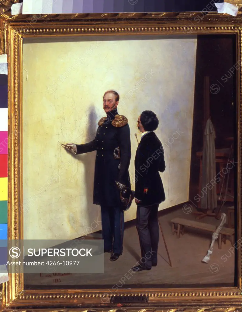 Nicholas I by Gottfried (Bogdan Pavlovich) Willewalde, oil on canvas, 1883, 1818-1903, Russia, Moscow, State Tretyakov Gallery, 46, 7x40, 7