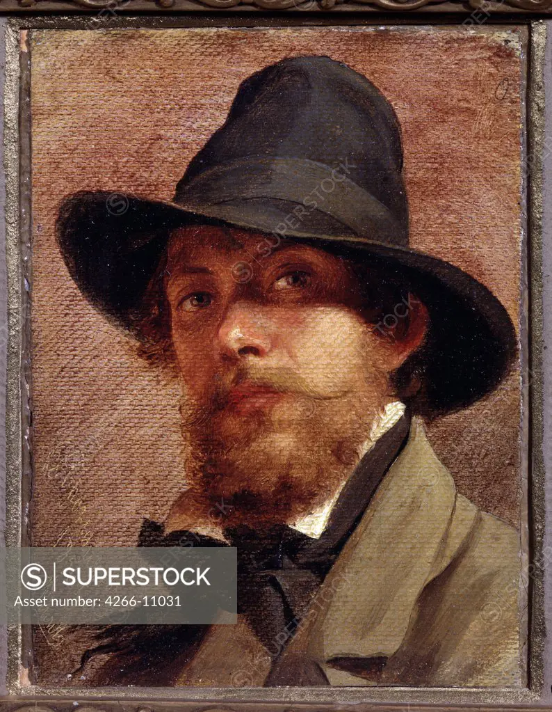 Self-portrait by Feodor Andreyevich Bronnikov, oil on canvas, 1856, 1827-1902, Russia, Moscow, State V. Tropinin-Museum, Moscow 13, 3x10, 7