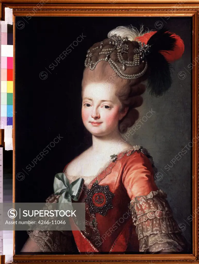 Portrait of Maria Fyodorovna by anonymous artist, oil on canvas , 18th century, Russia, Moscow , State V. Tropinin-Museum, 84, 7x62, 7