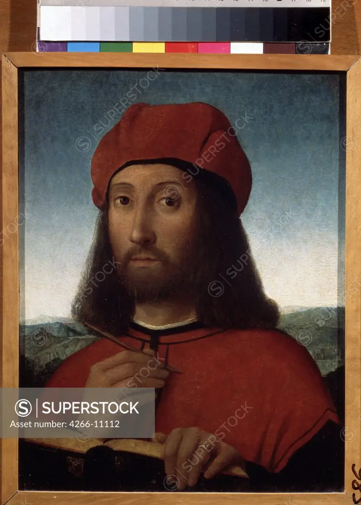 Portrait of man by Antonello da Saliba, oil on wood, 14th century, 15th century, Russia, Moscow , State A. Pushkin Museum of Fine Arts, 30x23
