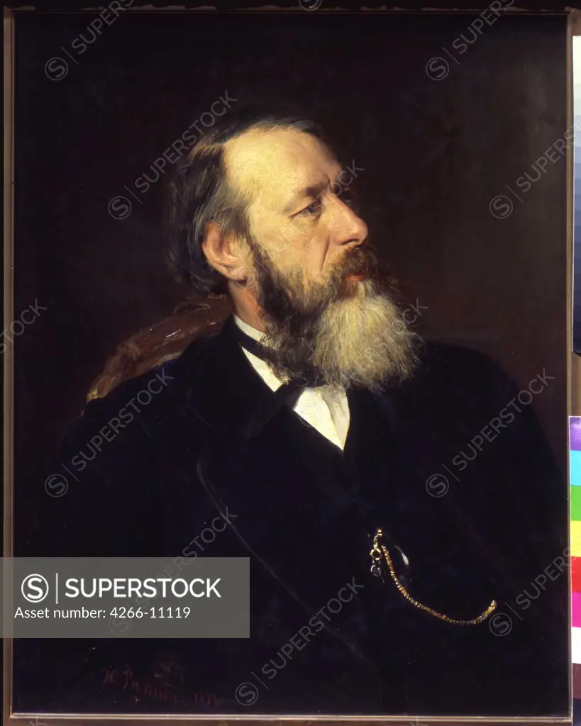 Portrait of Vladimir Stasov by Ilya Yefimovich Repin, oil on canvas , 19th century, 1844-1930, Russia, Moscow , State Tretyakov Gallery, 1873 78x63