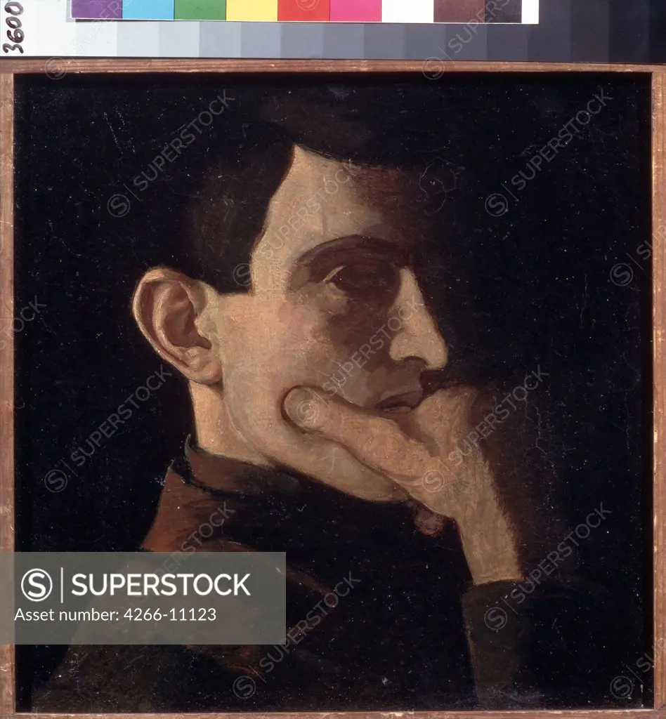 Self-portrait by Nikolai Petrovich Krymov, oil on canvas, 1908, 1884-1958, Russia, Moscow , State Tretyakov Gallery, 29, 5x29, 5