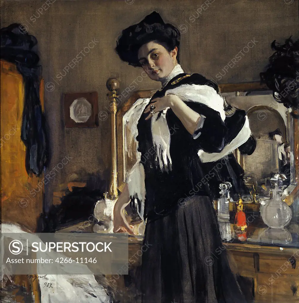 Henrietta Hirshmann by Valentin Alexandrovich Serov, Tempera on canvas, 1907, 1865-1911, Russia, Moscow, State Tretyakov Gallery, 140x140